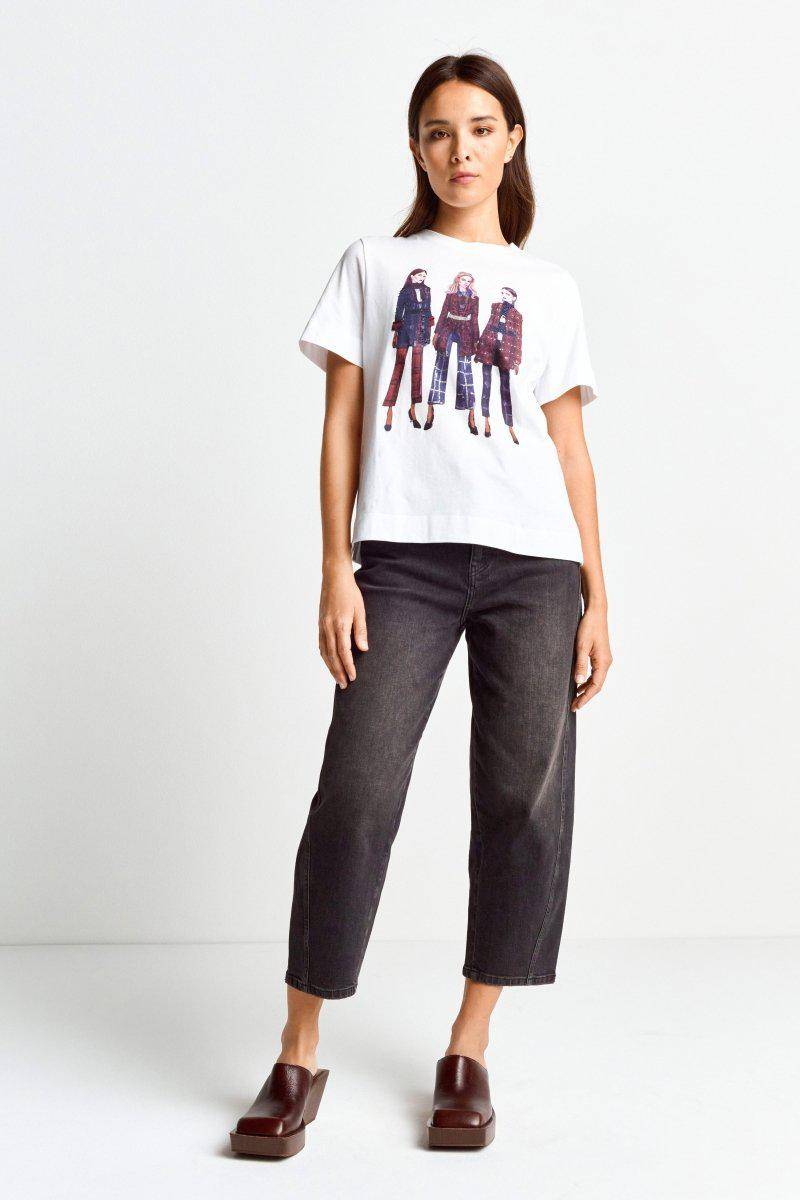 Eich & Royal Weißes T-Shirt mit Crew-Neck Weihnachtsangebot