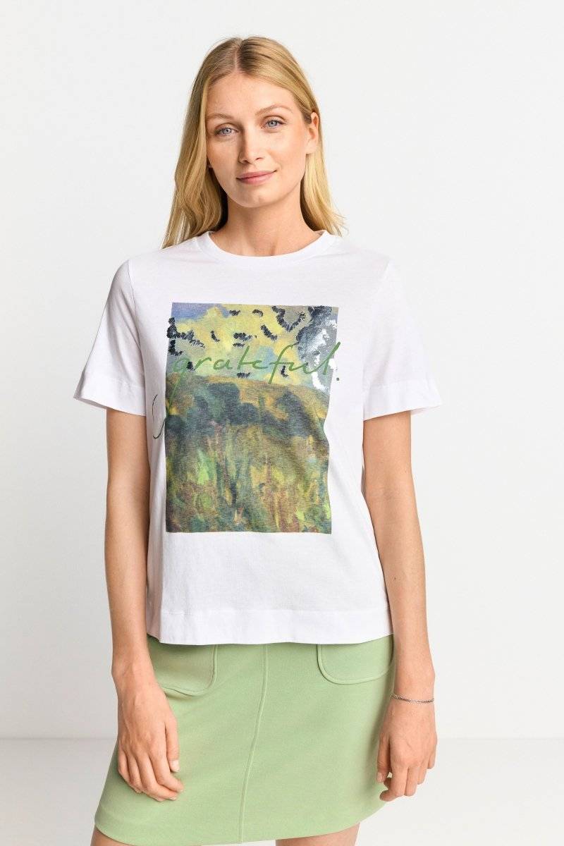 Eich & Royal Weißes T-Shirt mit Print Blitzangebot