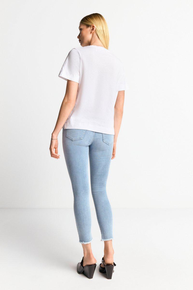 Eich & Royal Weißes T-Shirt mit Statement-Print Saisonale Angebote