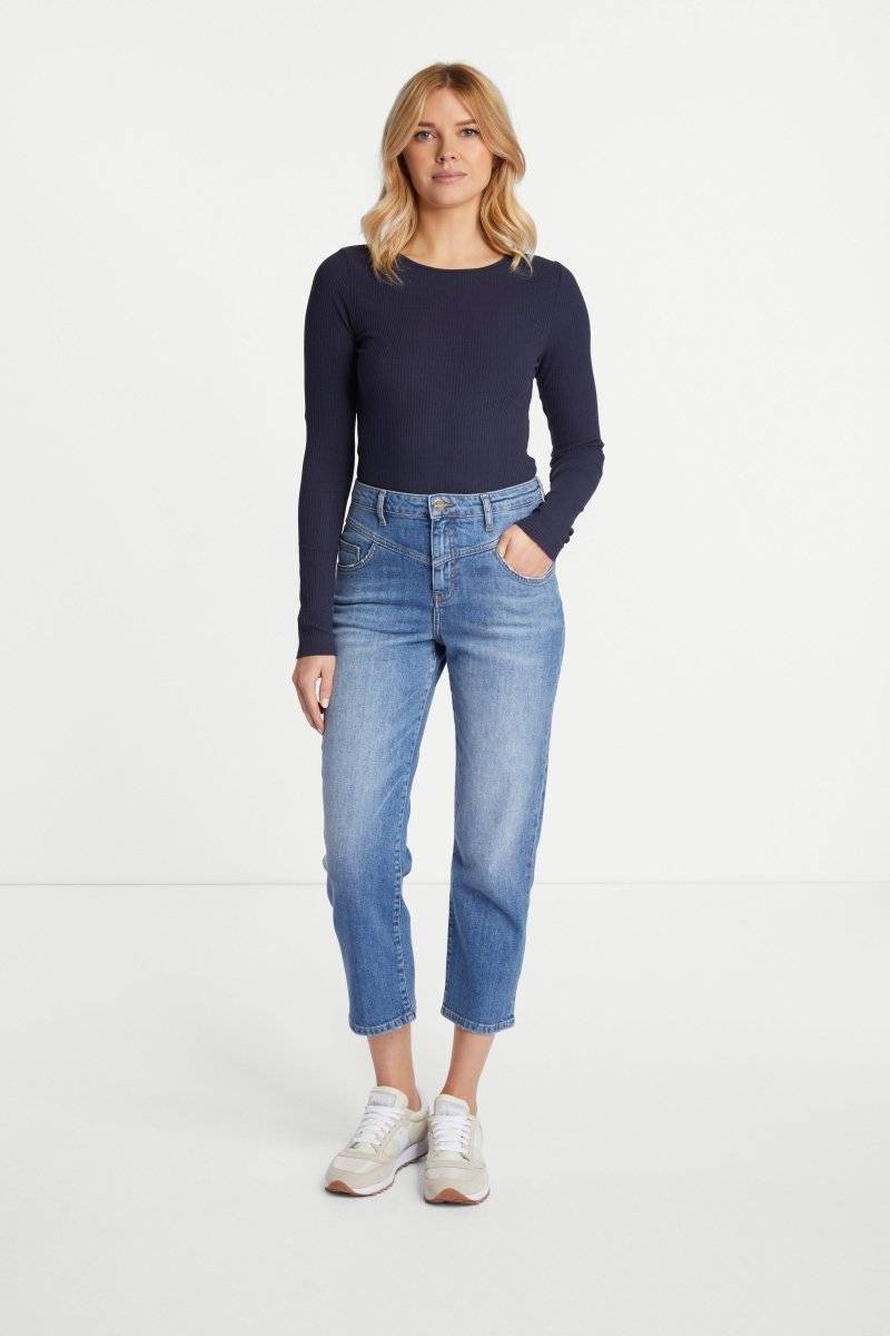 Eich & Royal Rib-Longsleeve mit Rundhals Tiefpreis