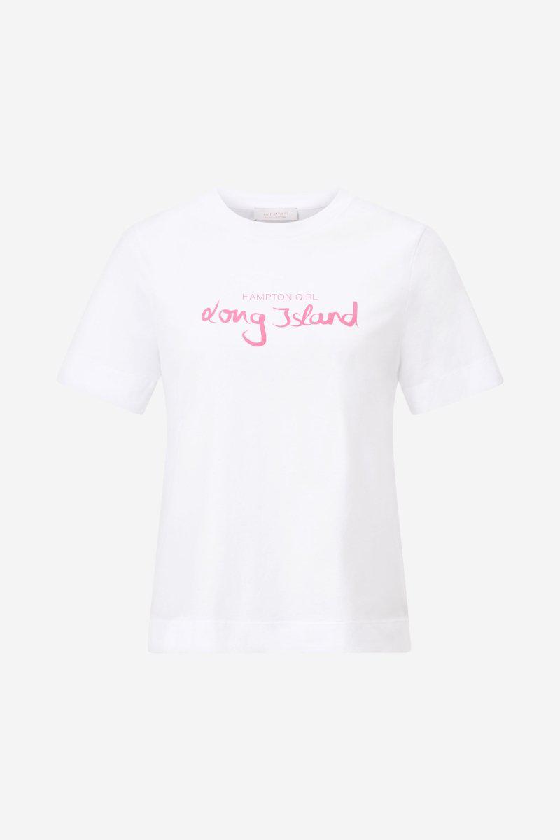 Eich & Royal Weißes T-Shirt mit Schriftzug Kostenlose Rückgabe