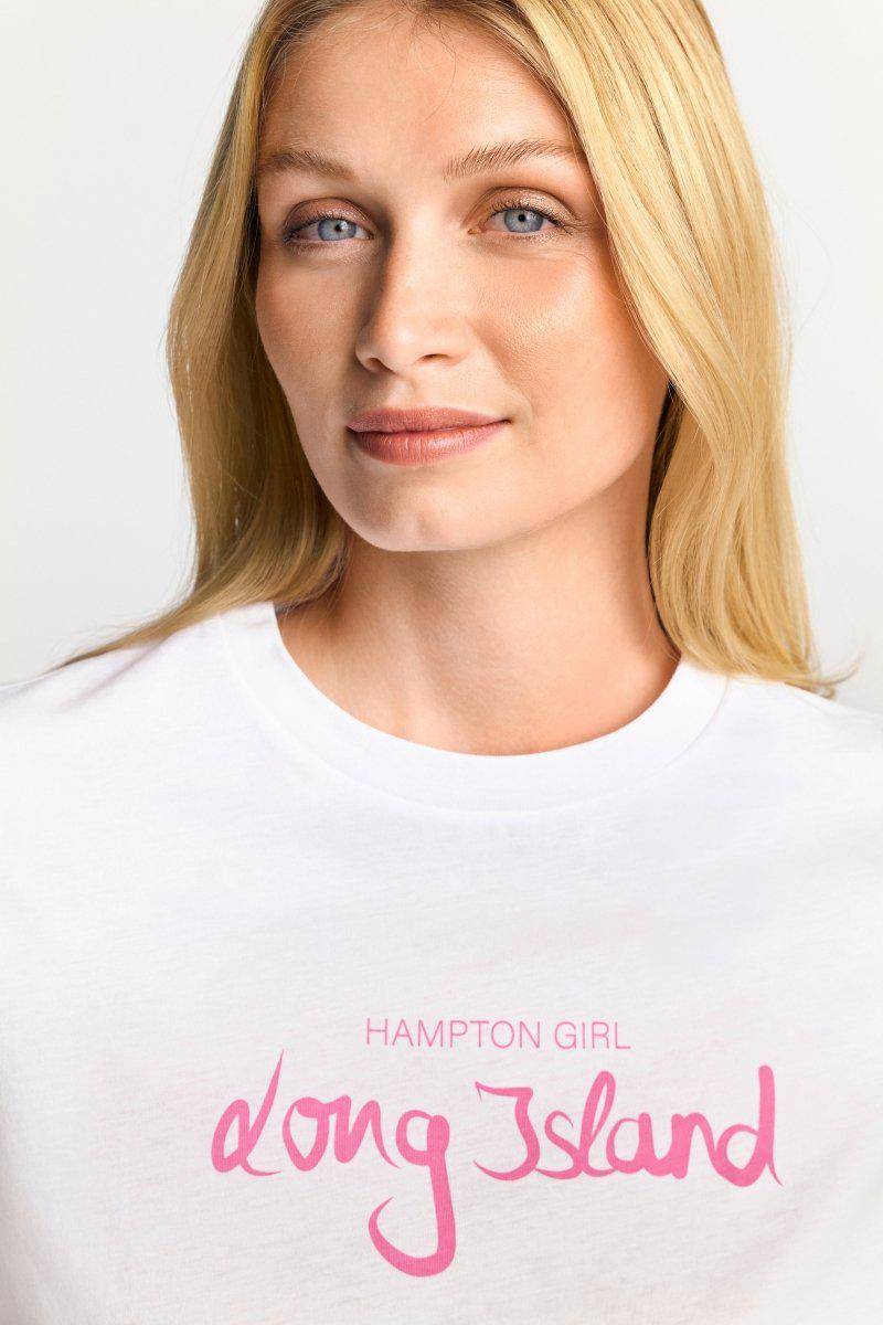 Eich & Royal Weißes T-Shirt mit Schriftzug Kostenlose Rückgabe