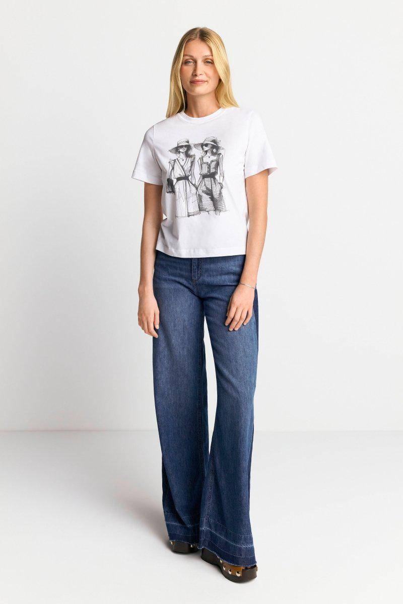Eich & Royal Weißes T-Shirt mit Statement-Print Letzte 3 Tage