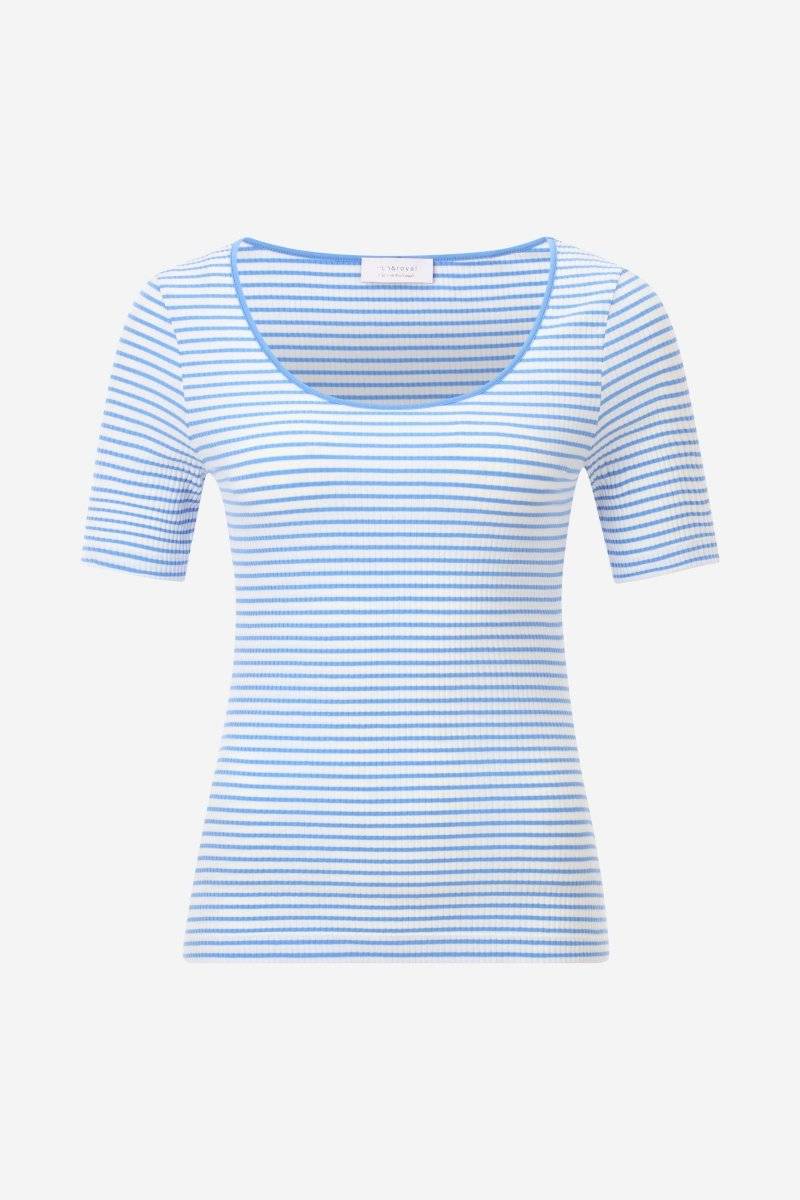Eich & Royal Gestreiftes T-Shirt in feiner Rib-Struktur Kostenloser Versand