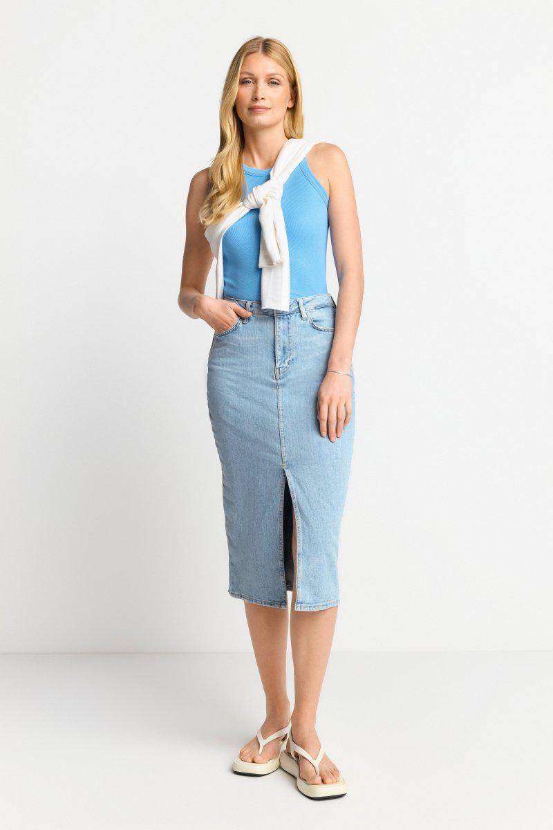 Eich & Royal Figurbetontes Rib-Top in Cruise Blue Limitierter Zeitrabatt