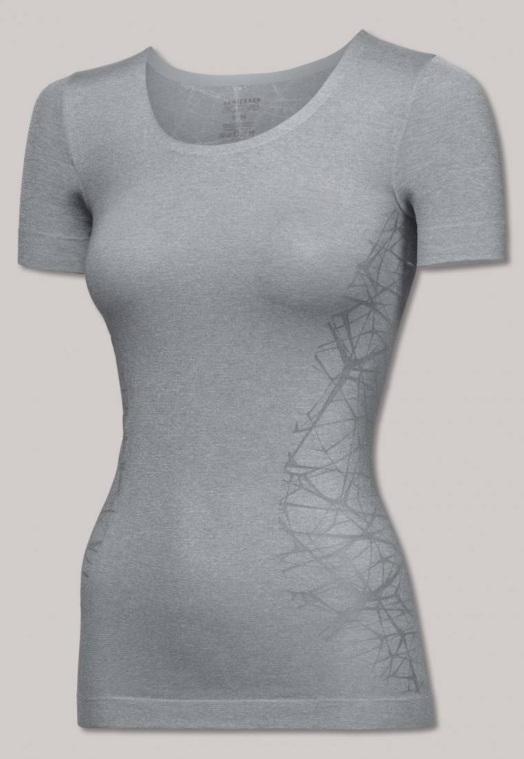 Schiesser Shirt kurzarm ultraleicht Seamless silbergrau - Active Mesh Light Kostenlose Rückgabe