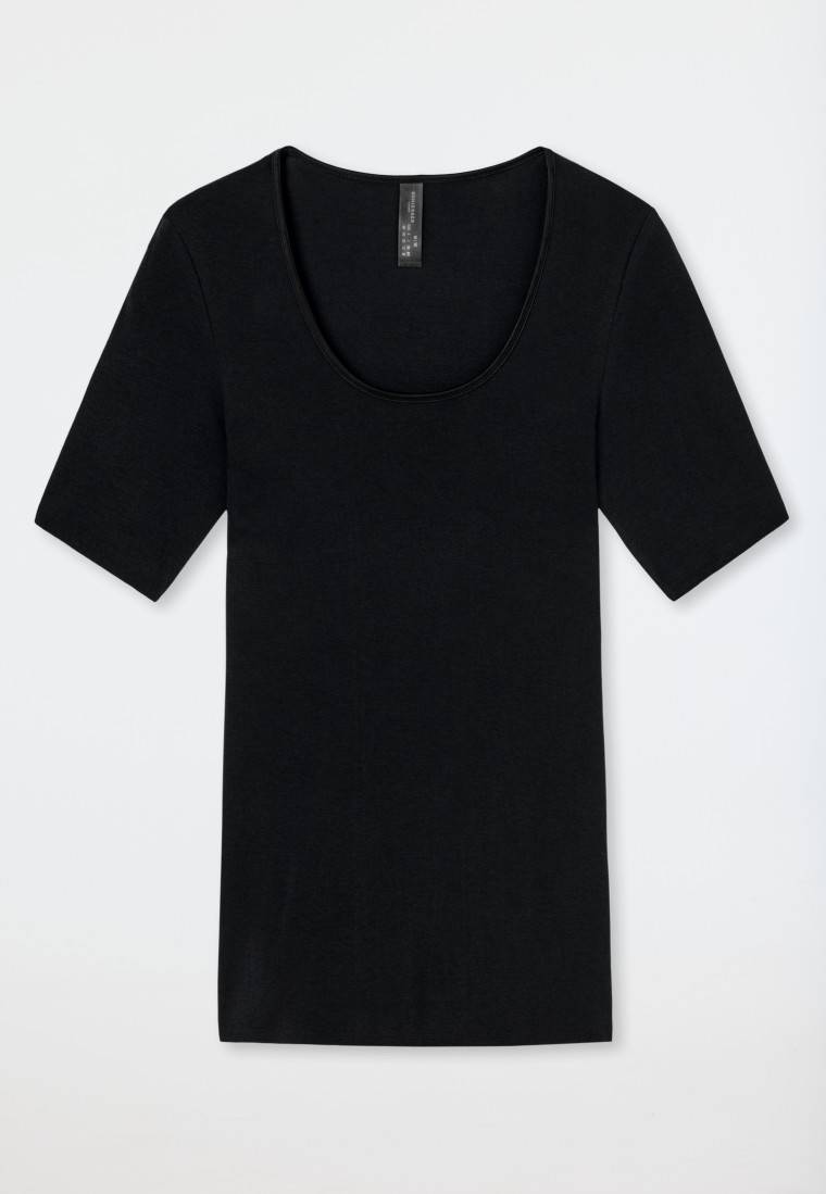 Schiesser Shirt kurzarm schwarz - Luxury Begrenzte Freigabe