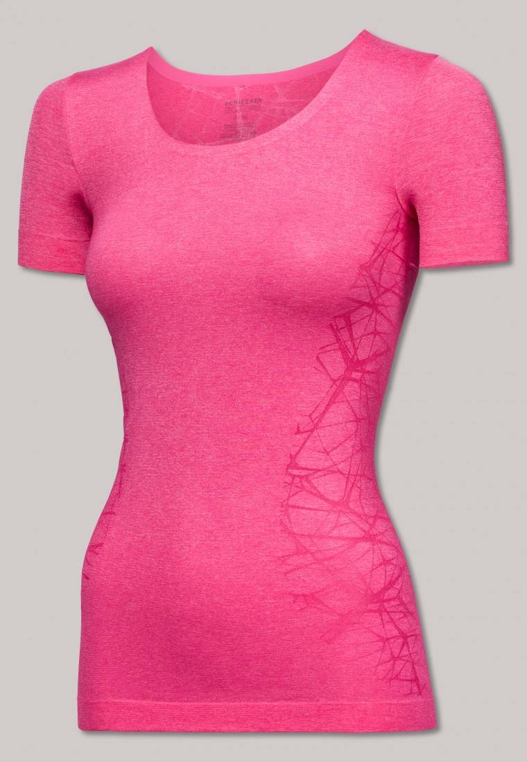 Schiesser Shirt kurzarm ultraleicht Seamless pink meliert - Active Mesh Light Letzte 3 Tage