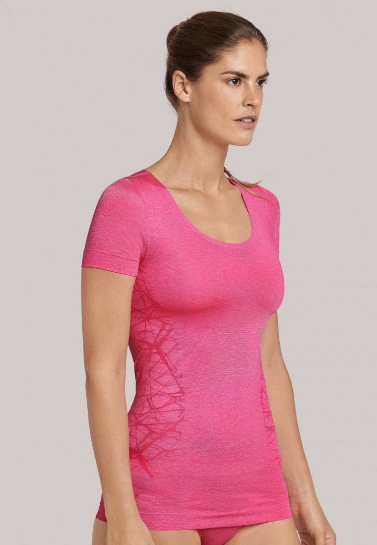 Schiesser Shirt kurzarm ultraleicht Seamless pink meliert - Active Mesh Light Letzte 3 Tage