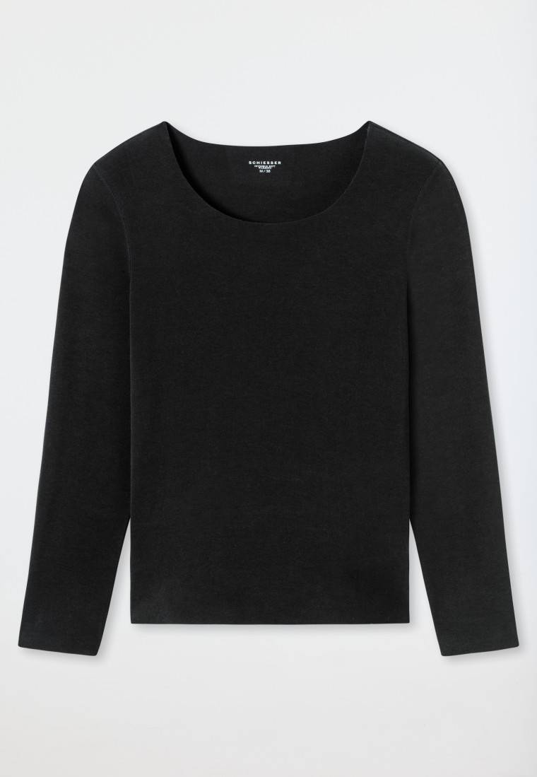 Schiesser Shirt wärmend schwarz - Invisible Soft Warming Neueste Stile