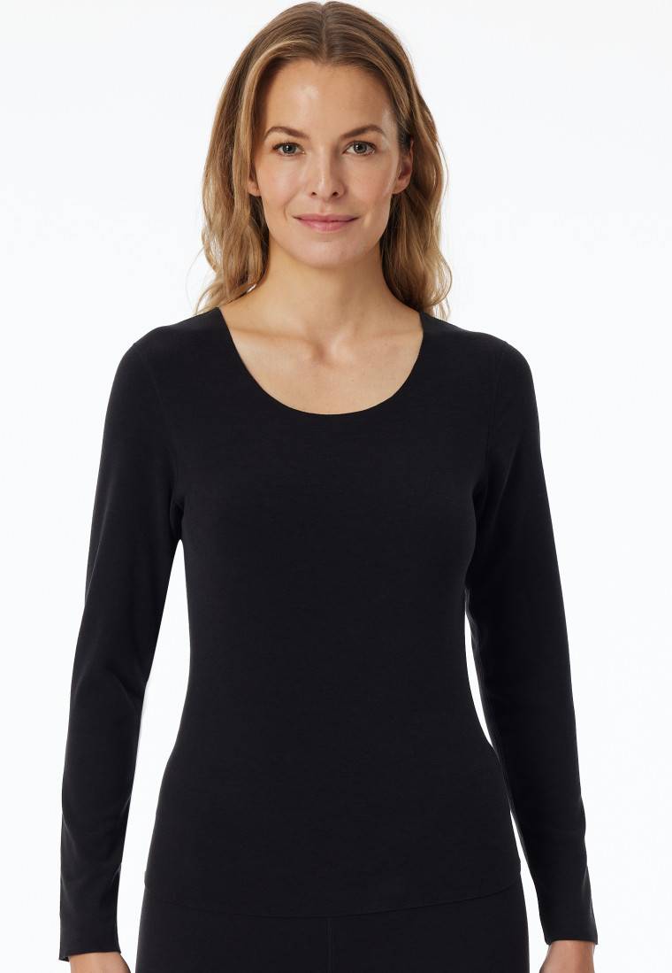 Schiesser Shirt wärmend schwarz - Invisible Soft Warming Neueste Stile