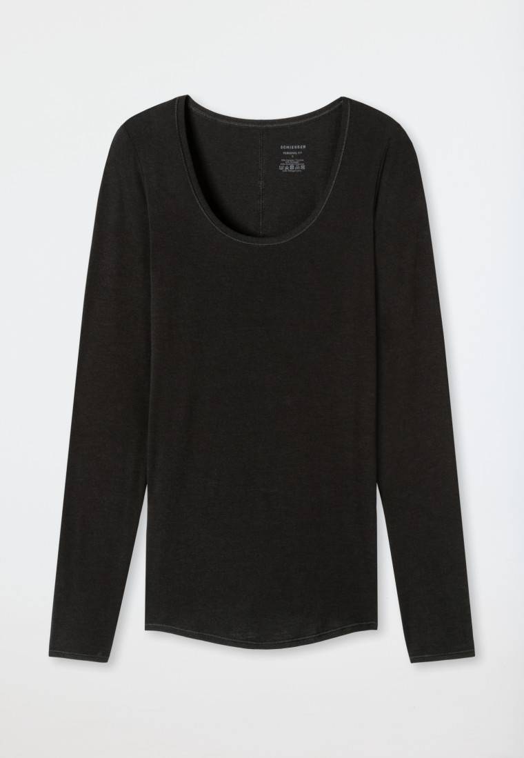 Schiesser Shirt langarm schwarz - Personal Fit Letzter Tag