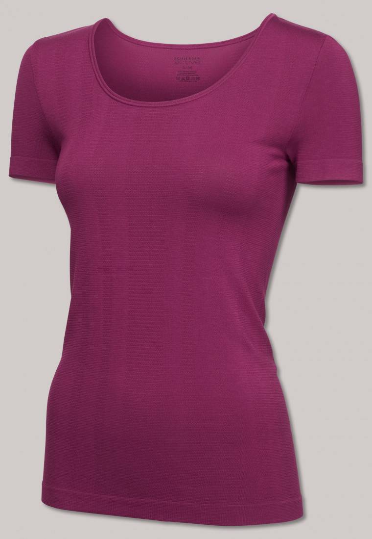 Schiesser Shirt kurzarm seamless Bambus beere - Active Mesh Bamboo Bis zu 50% Rabatt