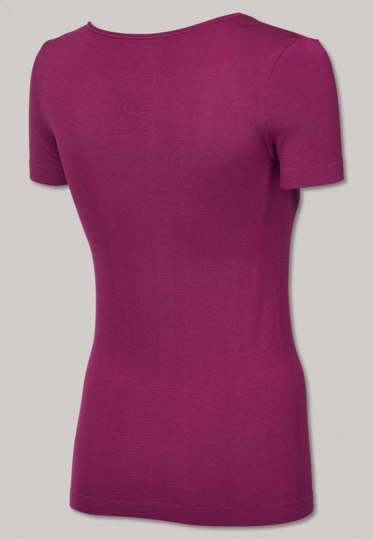 Schiesser Shirt kurzarm seamless Bambus beere - Active Mesh Bamboo Bis zu 50% Rabatt
