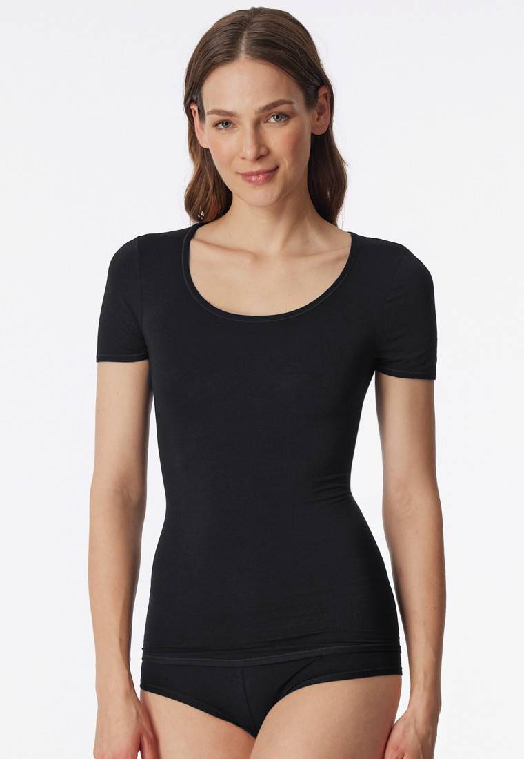 Schiesser Shirt kurzarm schwarz - Personal Fit Bis zu 55% Rabatt