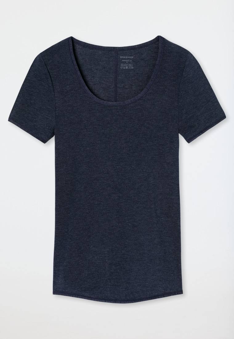 Schiesser Shirt kurzarm nachtblau - Personal Fit Im Verkauf