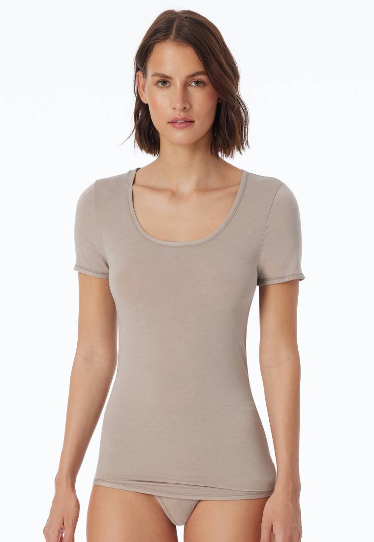 Schiesser Shirt kurzarm braun - Personal Fit zollfrei