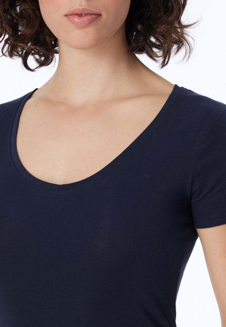 Schiesser Shirt kurzarm Feinripp nachtblau - Naturschönheit 2025