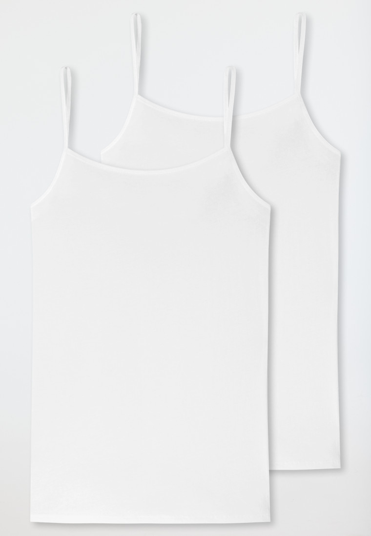 Schiesser Spaghetti-Top 2er-Pack Organic Cotton weiß - 95/5 Heißer Verkauf