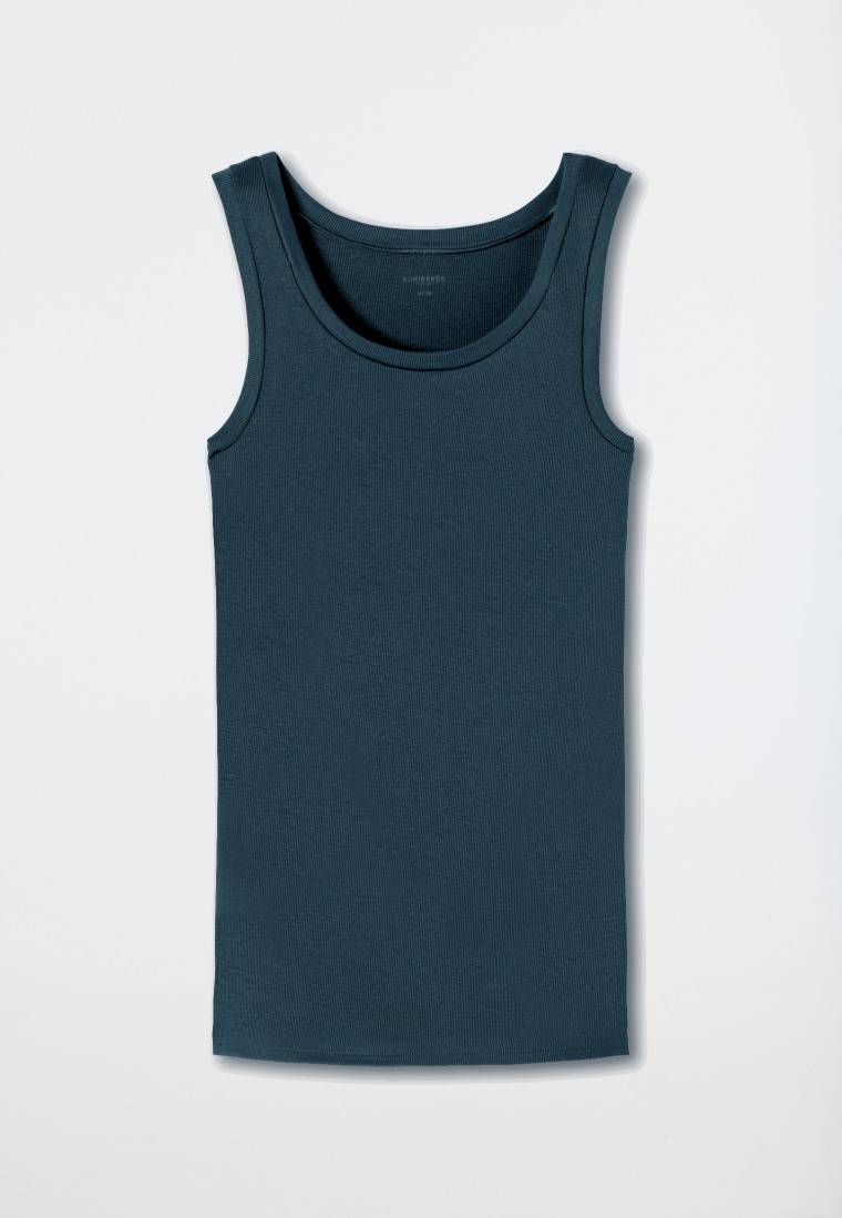 Schiesser Tanktop Doppelripp Organic Cotton jeansblau - Pure Rib Top Angebot