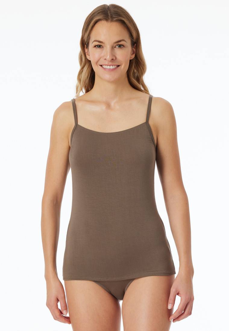 Schiesser Spaghettitops 2er-Pack beige/ taupe - Modal Essentials Online Outlet