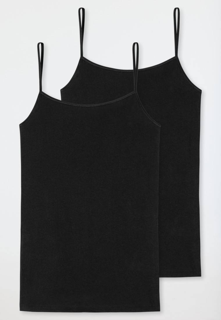 Schiesser Spaghetti-Top 2er-Pack Organic Cotton schwarz - 95/5 Große Rabatte