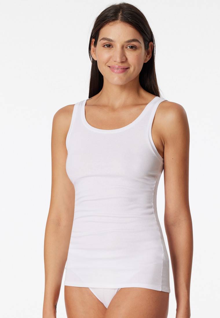 Schiesser Tanktop Doppelripp Organic Cotton weiß - Pure Rib Bestseller