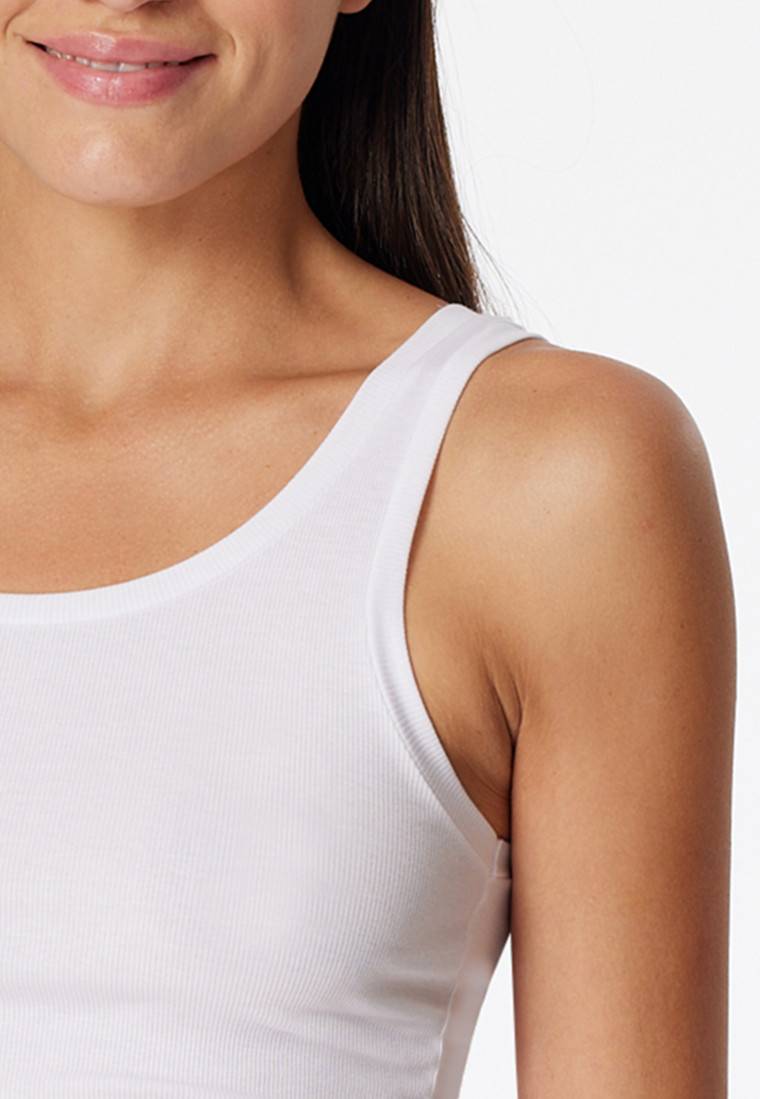Schiesser Tanktop Doppelripp Organic Cotton weiß - Pure Rib Bestseller