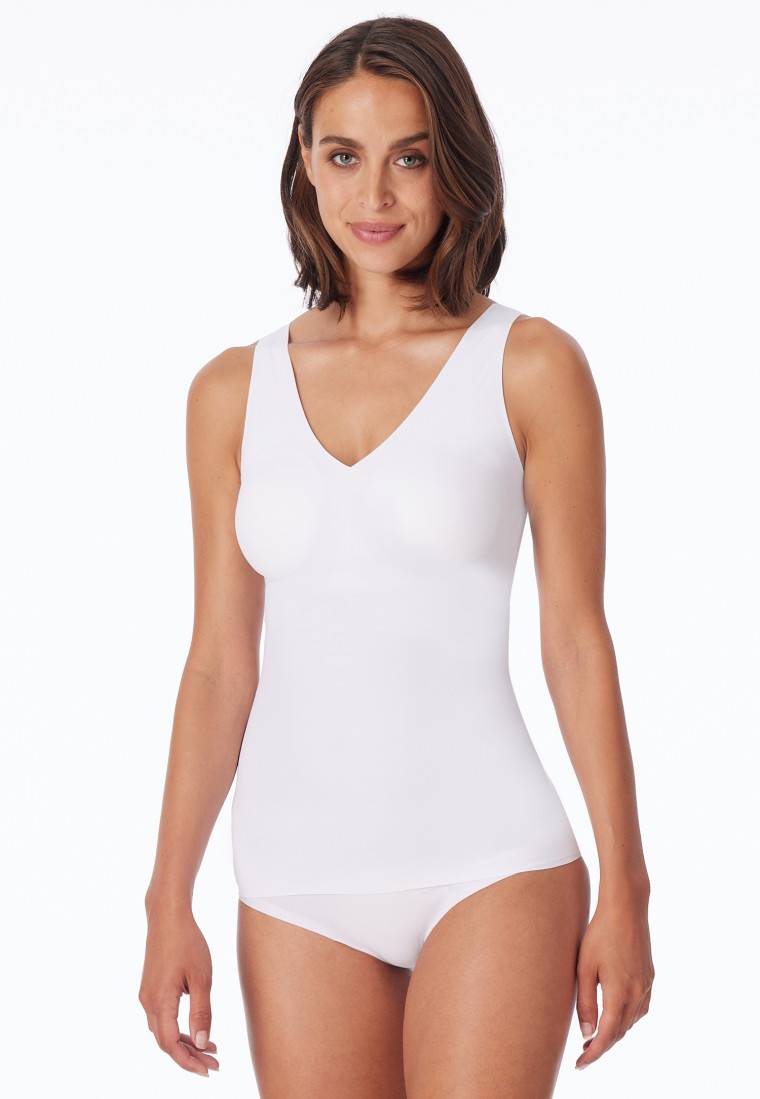 Schiesser Trägertop Microfaser herausnehmbare Pads weiß - Invisible Soft Saisonale Angebote
