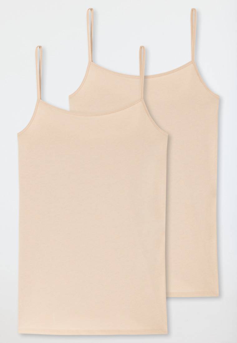 Schiesser Spaghetti-Top 2er-Pack Organic Cotton sand - 95/5 Räumungsverkauf