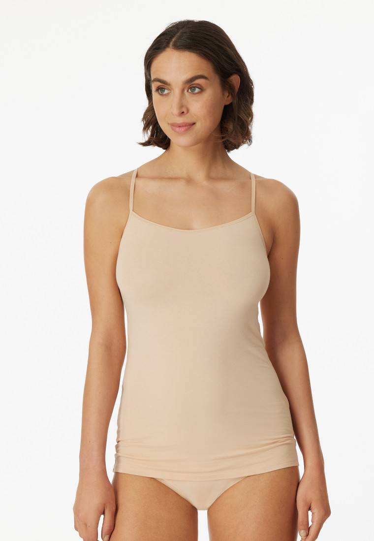 Schiesser Spaghetti-Top 2er-Pack Organic Cotton sand - 95/5 Räumungsverkauf