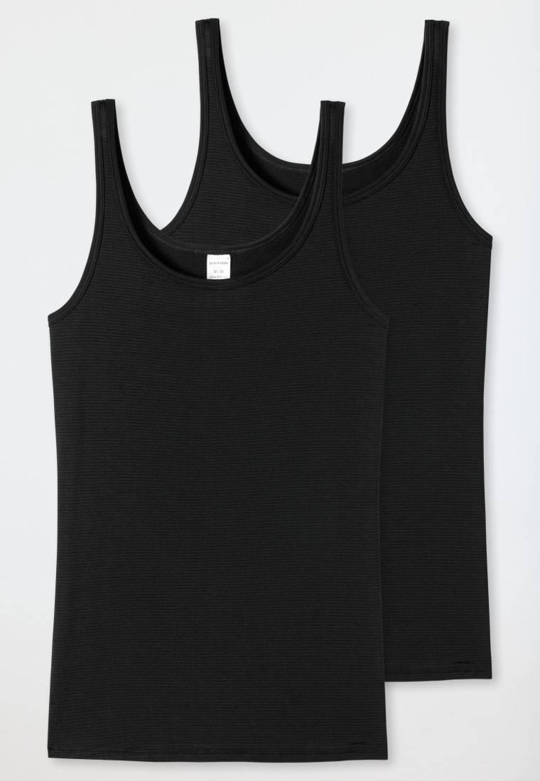 Schiesser Trägertops 2er-Pack schwarz - Modal Essentials Super Sparpreis