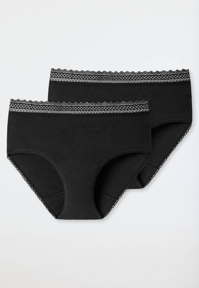 Schiesser Periodenpantys 2er-Pack Spitze schwarz - Secret Care Nur für heute