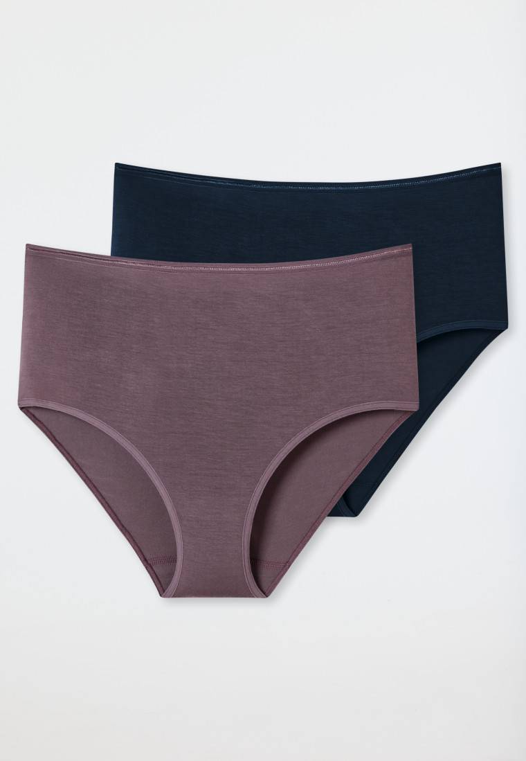 Schiesser Midi-Slips 2er-Pack dunkelblau/malve - Modal Essentials Discount Store für neue Produkte