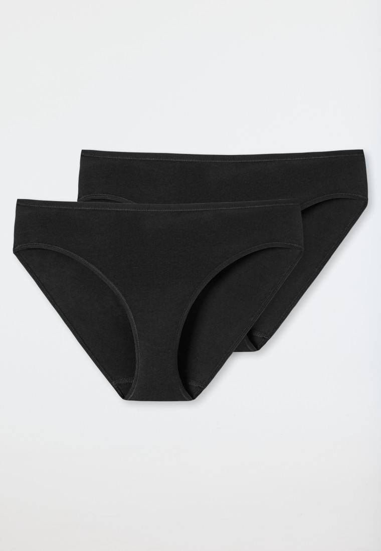 Schiesser Tai-Slips 2er-Pack Organic Cotton schwarz - 95/5 Super Rabatt