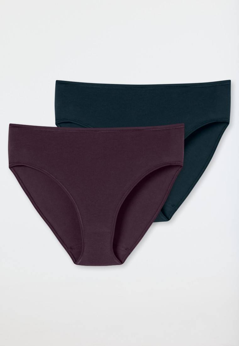 Schiesser Slips 2er-Pack Organic Cotton dunkelblau/pflaume - 95/5 Riesige Rabatte