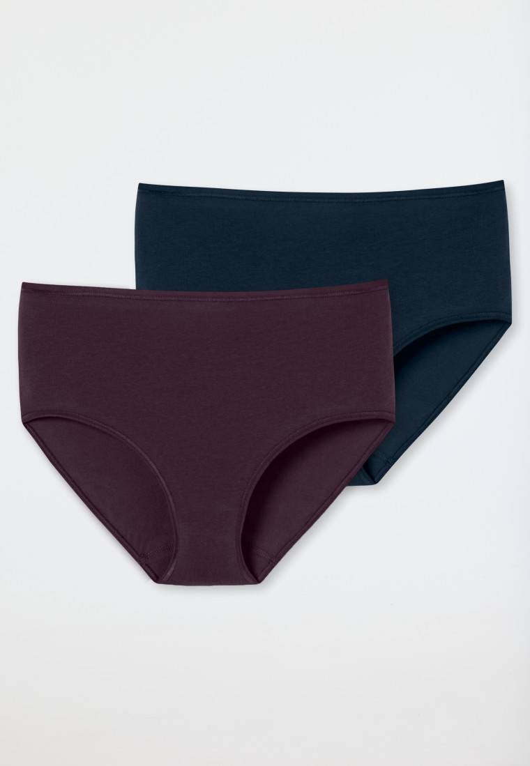 Schiesser Midislip 2er-Pack Organic Cotton nachtblau/pflaume - 95/5 50% Rabatt mit kostenlosem Versand