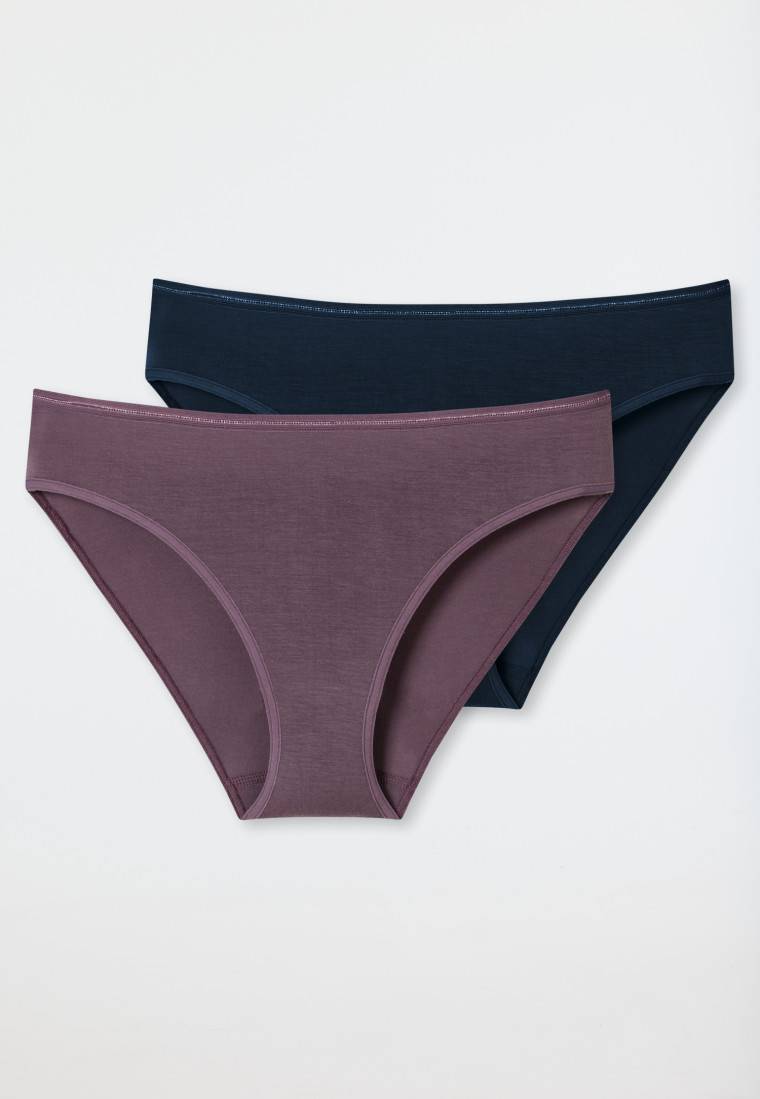 Schiesser Tai-Slips 2er-Pack dunkelblau/malve - Modal Essentials Black Friday Preise