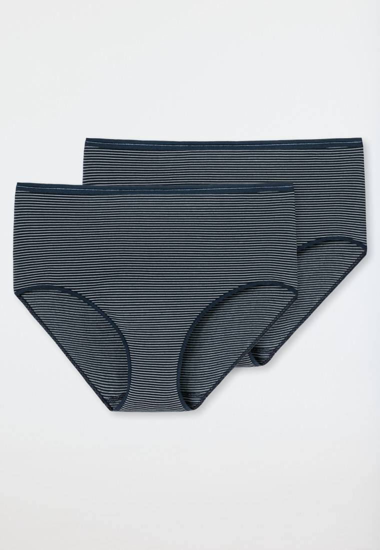 Schiesser Midi-Slips 2er-Pack nachtblau-weiß geringelt - Modal Essentials Kostenloser Versand