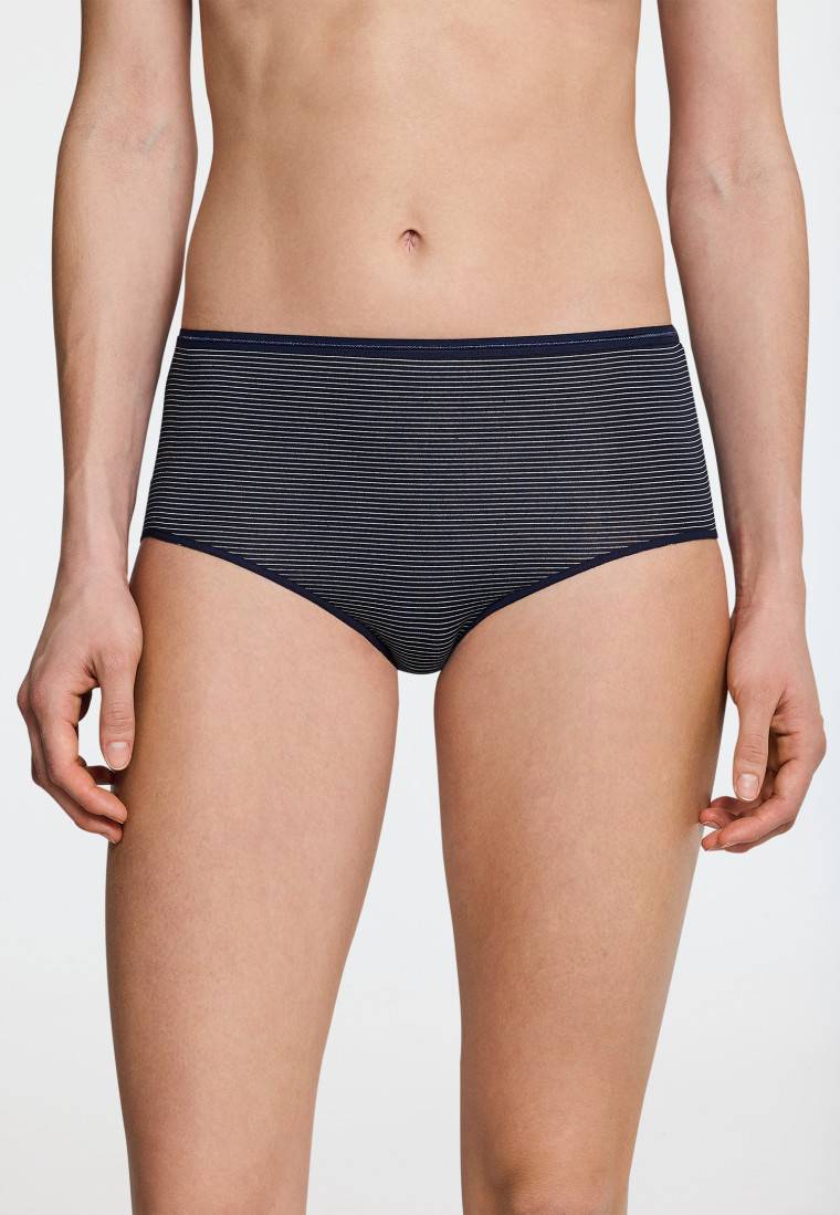 Schiesser Midi-Slips 2er-Pack nachtblau-weiß geringelt - Modal Essentials Kostenloser Versand