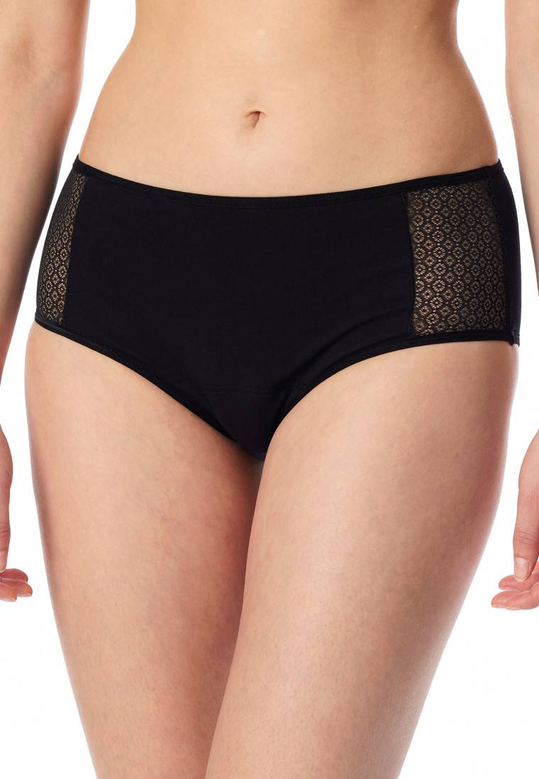 Schiesser Perioden-Panty Spitze schwarz - Secret Care Fabrik Onlineshop
