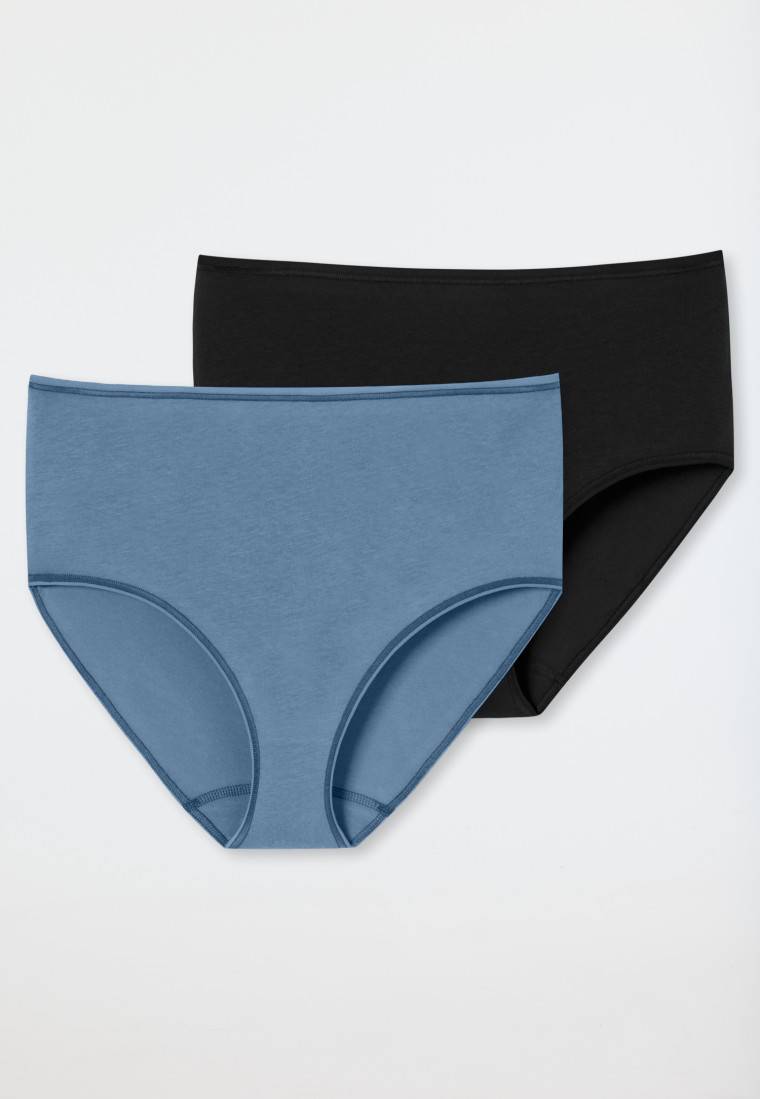 Schiesser Midislip 2er-Pack Organic Cotton schwarz/graublau - 95/5 Sonderangebot