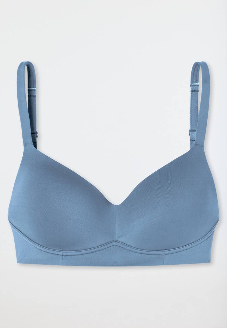 Schiesser Soft-BH mit Schale und gleitenden Cups blaugrau - Unique Micro Online Shopping