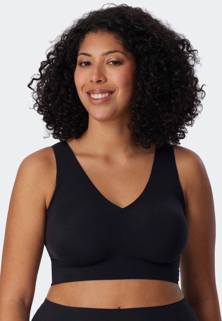 Schiesser Bustier Microfaser herausnehmbare Pads schwarz - Invisible Soft Black Friday