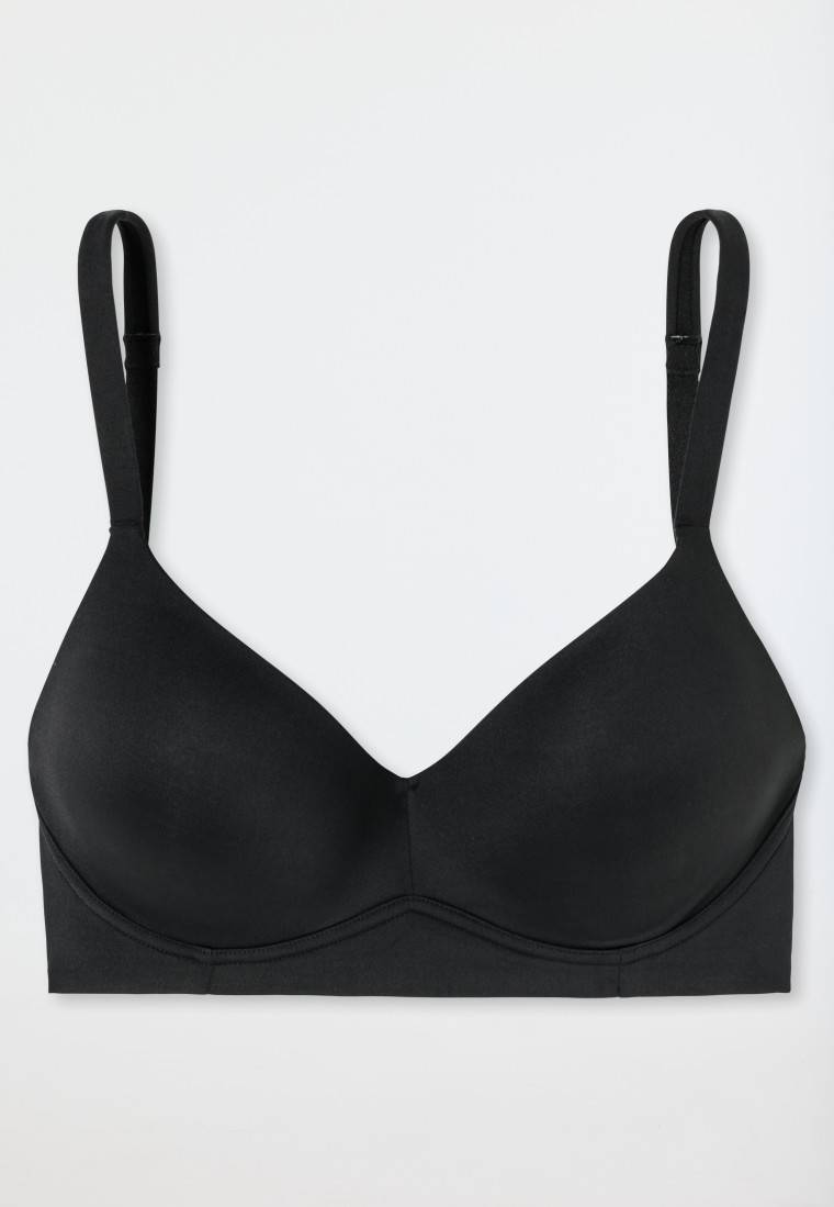 Schiesser Soft-BH mit Schale und gleitenden Cups schwarz - Unique Micro Valentinstagsangebot