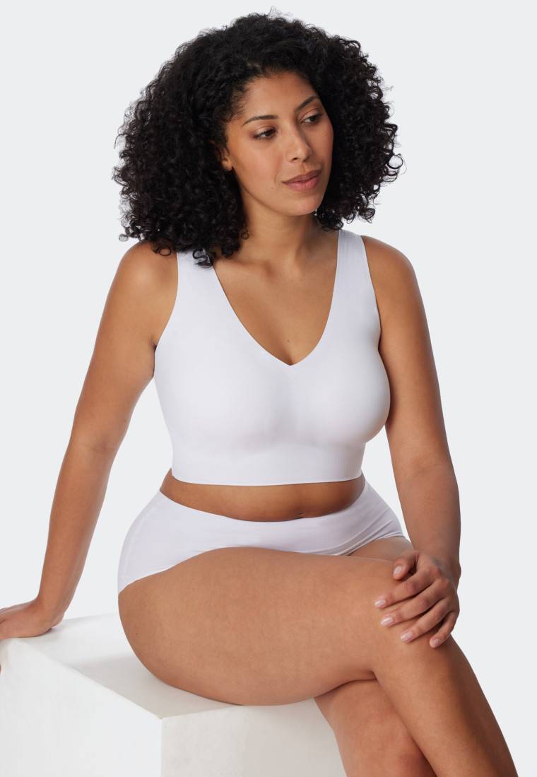 Schiesser Bustier Microfaser herausnehmbare Pads weiß - Invisible Soft Heißer Verkauf