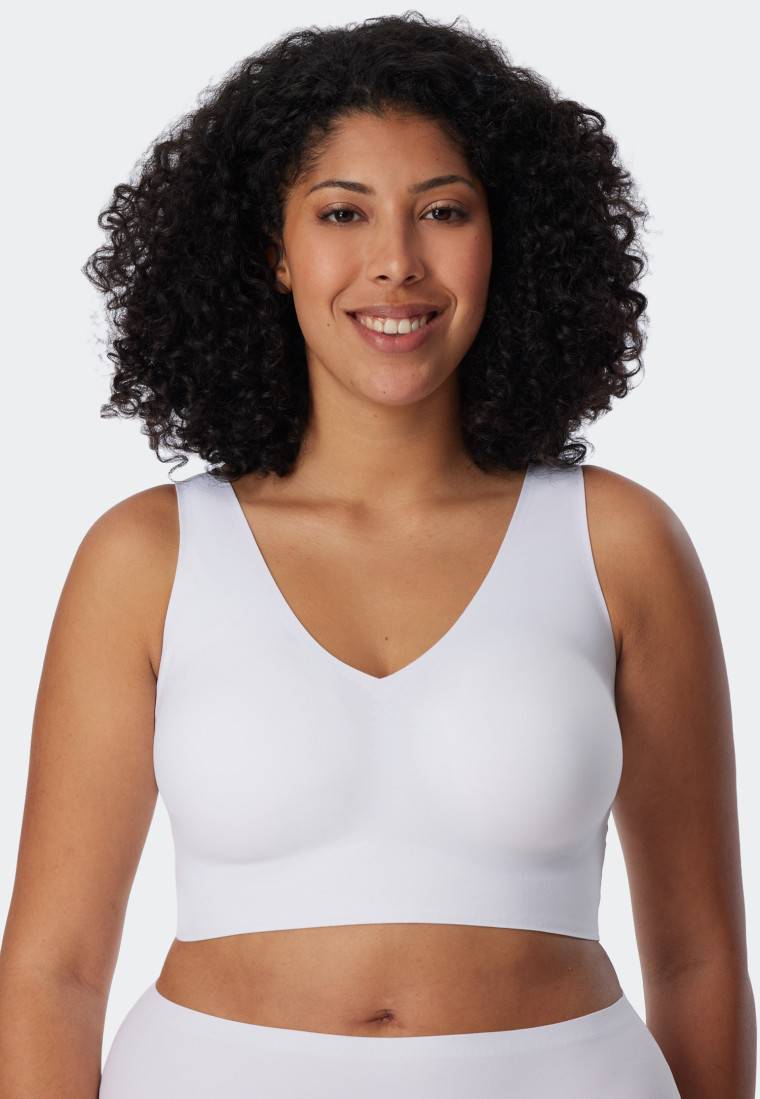 Schiesser Bustier Microfaser herausnehmbare Pads weiß - Invisible Soft Heißer Verkauf