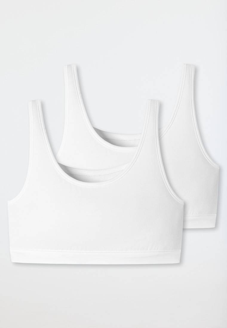 Schiesser Bustier 2er-Pack ohne Cups Organic Cotton weiß - 95/5 Exklusive Angebote