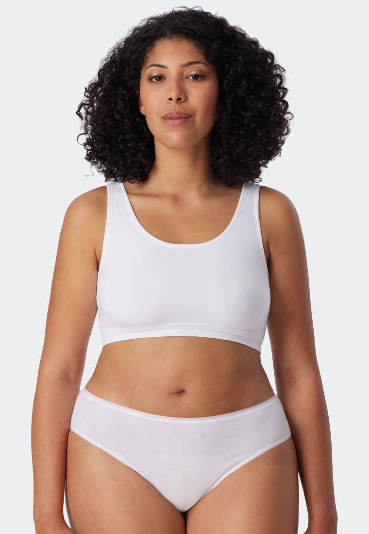 Schiesser Bustier 2er-Pack ohne Cups Organic Cotton weiß - 95/5 Exklusive Angebote
