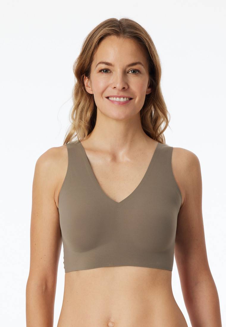 Schiesser Bustier Mikrofaser herausnehmbare Pads taupe - Invisible Soft Neuheiten